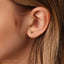 Square Emerald Stone Stud, Threadless Flat Back Earring, Minimalist Style, A-SS557