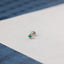 Square Emerald Stone Stud, Threadless Flat Back Earring, Minimalist Style, A-SS557