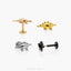 Stegosaurus Dinosaur Stud, Threadless Flat Back Earring, Minimalist Style, A-SS575