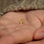 a tiny gold butterfly sitting on someone's hand