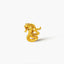 A single, shiny gold snake figurine is shown against a plain white background.