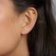 2-Leaf Emerald Stud, Threadless Flat Back Earring, Minimalist Style, A-SS548