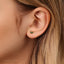 2-Leaf Emerald Stud, Threadless Flat Back Earring, Minimalist Style, A-SS548