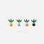 Emerald Trillium Flower Stud, Threadless Flat Back Earring, Minimalist Style, A-SS550