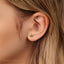 Emerald Trillium Flower Stud, Threadless Flat Back Earring, Minimalist Style, A-SS550