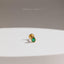 Teardrop Emerald Stud, Threadless Flat Back Earring, Minimalist Style, A-SS595