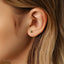 Teardrop Emerald Stud, Threadless Flat Back Earring, Minimalist Style, A-SS595
