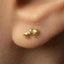a close up of a person's ear with a gold earring