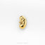 A single, shiny gold-colored kidney-shaped object is displayed against a white background.