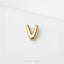 Uppercase Letter V Stud, Threadless Flat Back Earring, Minimalist Style, A-SS1642