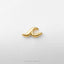 A single gold-colored wave-shaped earring is shown against a white background.
