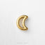 A single gold-colored crescent moon charm is shown against a white background.