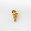 A single, gold-colored shell-shaped object is shown against a white background.