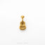 A small gold-colored guitar charm is shown against a white background.