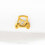 A small gold-colored golf cart pin is shown against a white background.