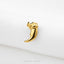 A single gold-colored claw-shaped earring is displayed against a white background.