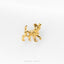 A small golden dog figurine is displayed against a white background.
