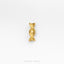 A single gold-colored pin or brooch in the shape of a DNA double helix is shown against a white background.