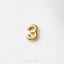 Number 3 Stud, Threadless Flat Back Earring, Minimalist Style, A-SS1603