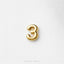 Number 3 Stud, Threadless Flat Back Earring, Minimalist Style, C-SS1603