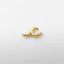 A single gold-colored wave-shaped earring is shown against a white background.