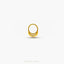 A gold ring with three concentric circles is shown against a white background.