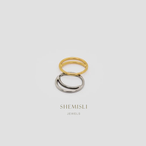 Crescent Moon Nose Ring, No Hinge, Bend to Open, Double Nose Hoop, 20 or 18ga, 8 or 10mm Solid G23 Titanium SHEMISLI SH560 SH561 SH562 SH563