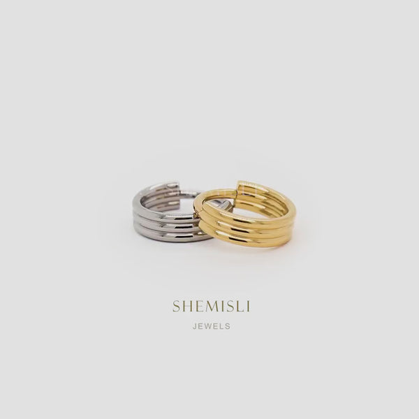 Triple Lined Daith Hoop Ring, Hoop Earring, 16ga, 8 or 10mm, Unisex, G23 Titanium SHEMISLI SH408, SH409