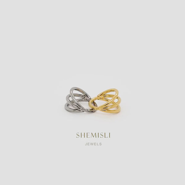 Split Triple Hoop Earring, Conch Hoop, Nose Ring, Septum Ring, 18, 16ga, 8, 10mm, Unisex, G23 Titanium SH523, SH524, SH525, SH526, SH527