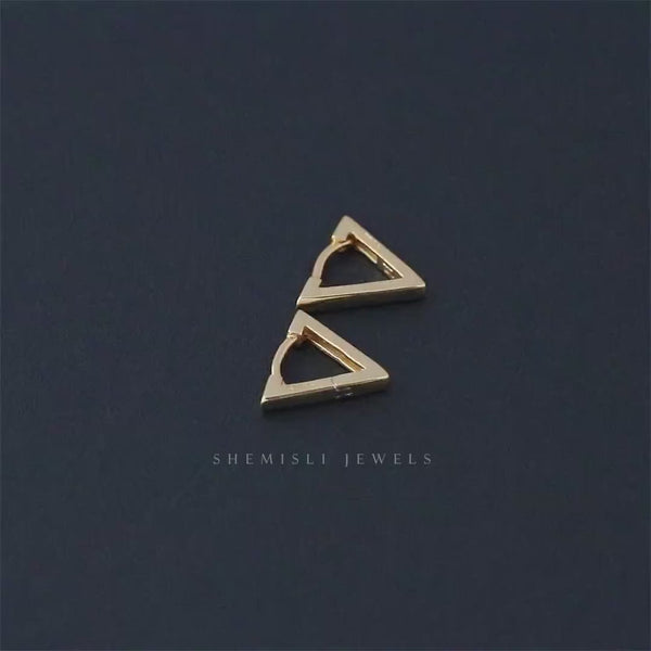 Triangle Hoop Earrings, Gold, Silver SHEMISLI SH029