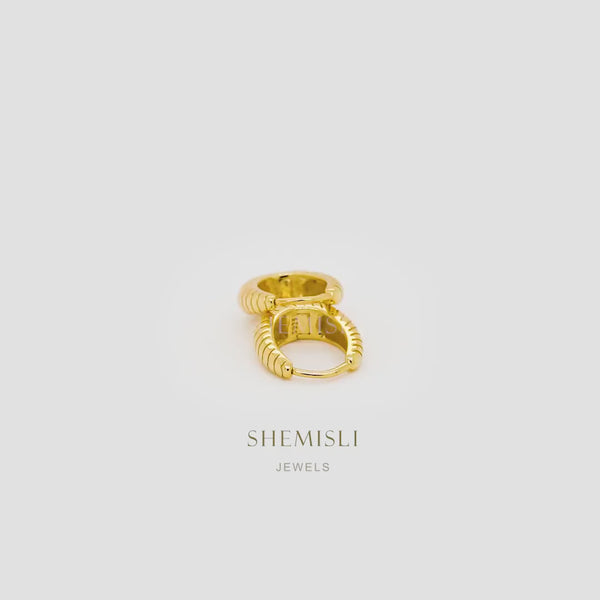 Croissant Hoop Earring, Unisex, Gold, Silver SHEMISLI SH282