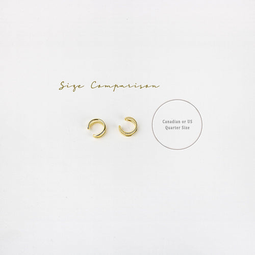 Double Layered Beaded Ear Cuff, Earring No Piercing is Needed, Gold, Silver SHEMISLI - SF022
