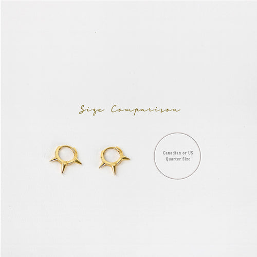 Spike Hoop Earrings, Huggies, Gold, Silver SHEMISLI SH093