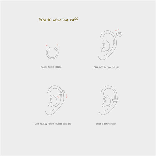 CZ Link Ear Cuff, Earring No Piercing is Needed, Gold, Silver SHEMISLI SF018
