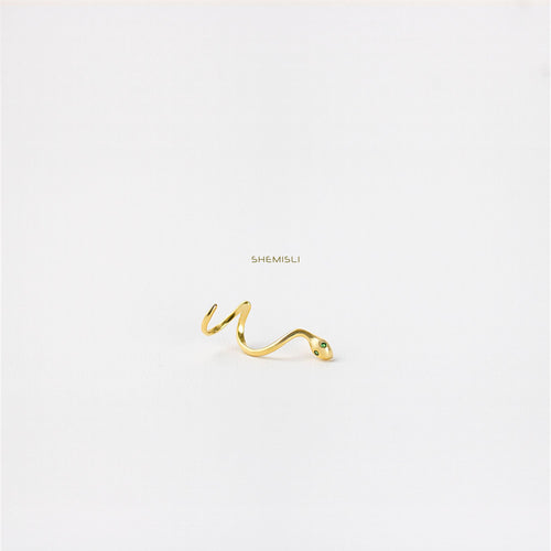 Stud Serpent Climber, Snake Earrings, Gold, Silver SS045 LR