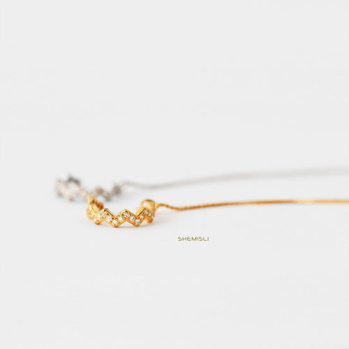CZ chain Ear Cuff, Only One Ear Lobe Piercing is Needed, No Conch Piercing Needed, Gold, Silver SHEMISLI SF041 NOBKG