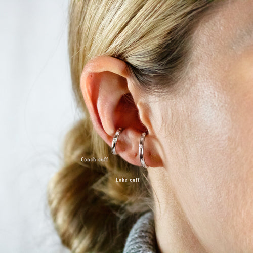 CZ Ear Cuff, CZ Lobe Cuff, Earring No Piercing is Needed, Gold, Silver SHEMISLI SF031 SF032