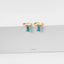 Baguette CZ Drop Hoop Earrings, White, Emerald, Turquoise, Sapphire, Black, Huggies, Gold, Silver SHEMISLI SH071, SH072, SH125, SH313, SH314