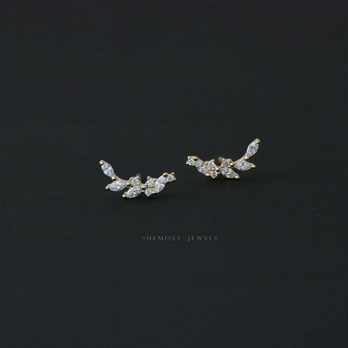 Small Leaf Earrings, Gold, Silver SHEMISLI SS062 LR
