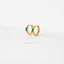 Emerald Baguette Hoop Earrings, Huggies, Gold, Silver SHEMISLI SH193
