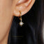 Star Hoop Earrings, CZ Drop Huggies, Gold, Silver SHEMISLI SH112