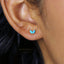 Tiny Turquoise CZ Flower Studs Earrings, White, Emerald, Turquoise, Sapphire, Black, SHEMISLI SS136, SS137, SS155, SS239, SS255, SS204