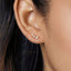 Tiny Opal Stone Climber Stud Earrings, Gold, Silver - SS162 LR
