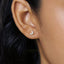 Tiny White Stone CZ Leaf Flower Stud Earrings, Gold Silver SHEMISLI SS136 Butterfly End, SS736 Screw Ball End (Type A)