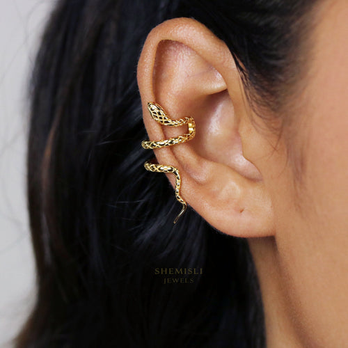 Serpent Cuff, Snake Earrings, Gold, Silver SF046 LR