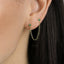 Emerald Studs for Two Piercings, Gold, Silver SHEMISLI SS200