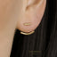 Bar Ear Jackets, Curved Front And Back Earrings, Gold, Silver SHEMISLI SJ014