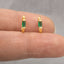 Emerald Baguette Hoops Earrings, Gold, Silver SHEMISLI SH260