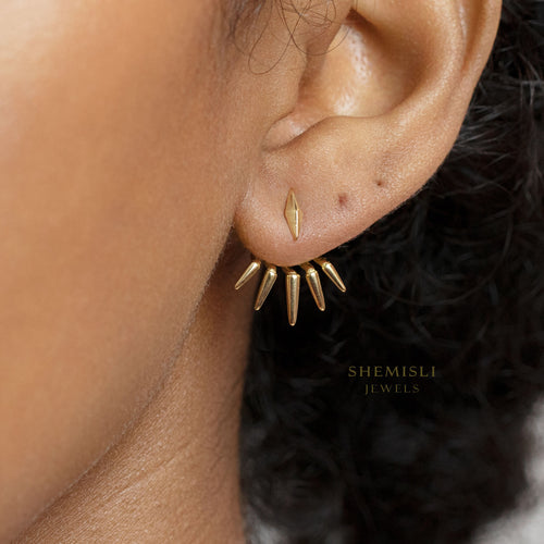 Claw Shape Ear Jackets Earrings, Gold, Silver SHEMISLI - SJ006