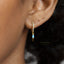 Spike CZ Hoop Earrings, White Stone, Emerald, Turquoise, Sapphire, Black Stone, Gold, Silver SHEMISLI SH371, SH372, SH373, SH374, SH375